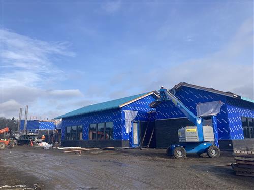 exterior construction of school building